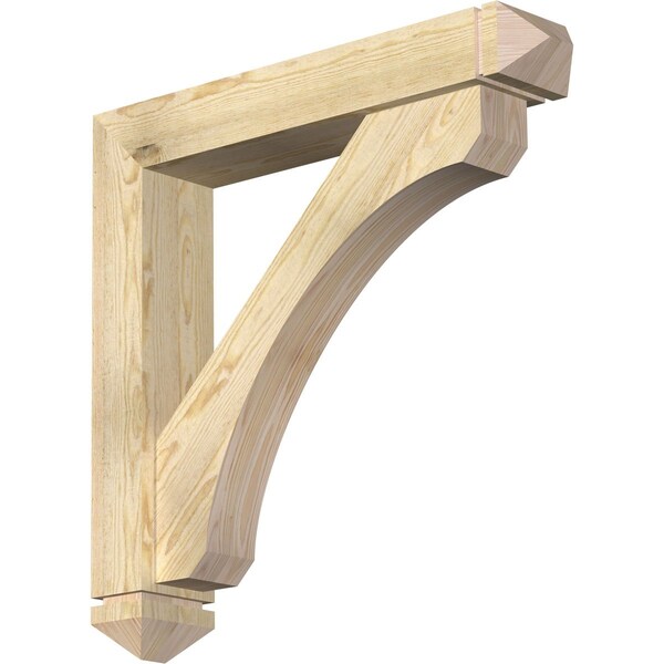 Ekena Millwork Legacy Arts and Crafts Rough Sawn Bracket w/ Offset Brace, Douglas Fir, 6"W x 32"D x 32"H BKT0604X32X32LEC03RDF - main